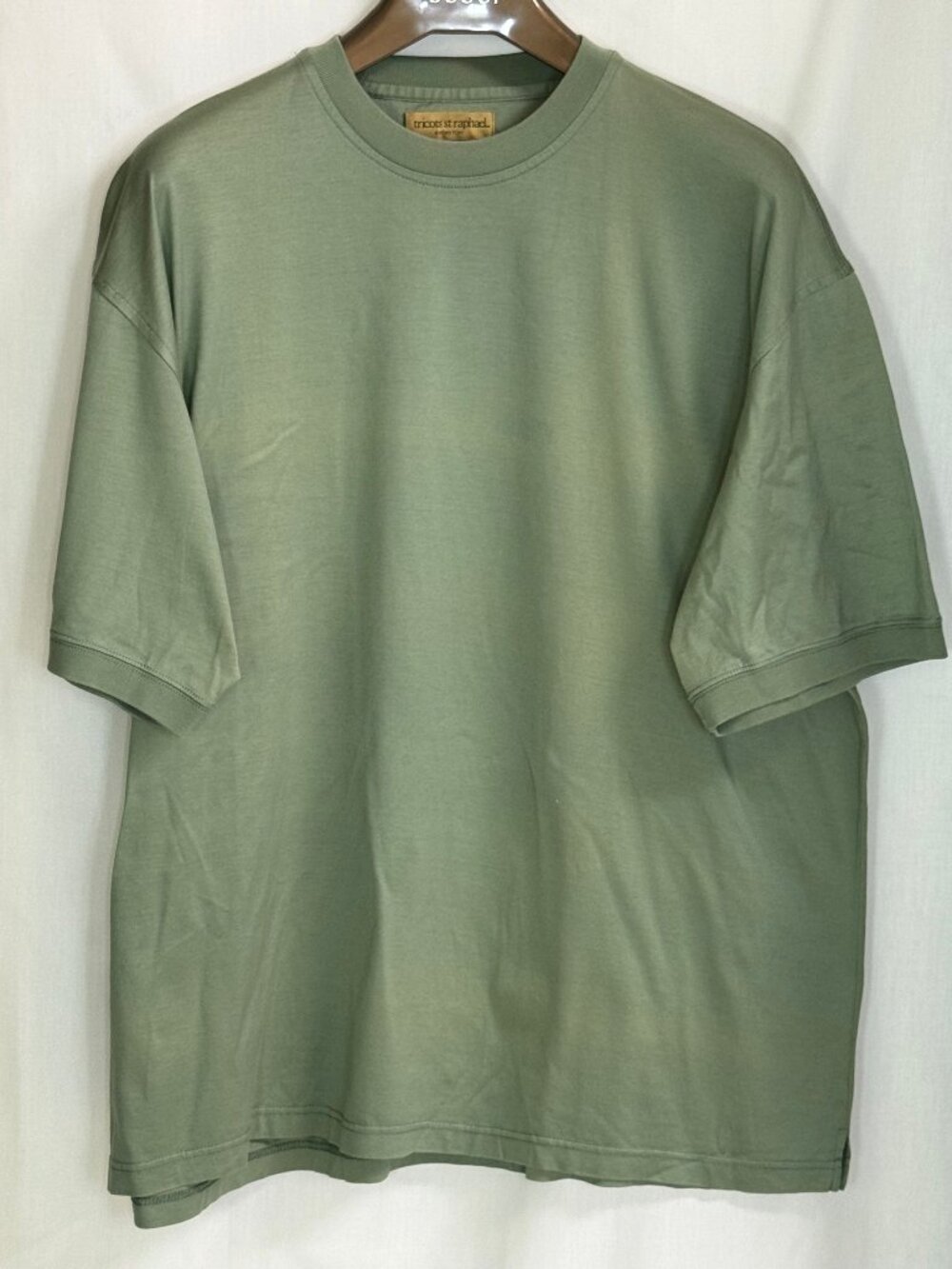 Tricots St Raphael Men's Cotton Crew Neck Short Sleeve T-Shirt - Sage Green -XXL
